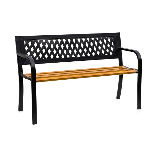 lavička zahradní LARNAKA 119x50x75cm ocel/dřevo