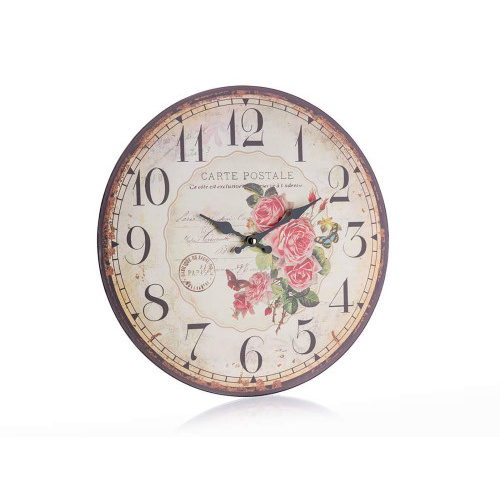 hodiny nástěnné pr.34cm CARTE POSTALE
