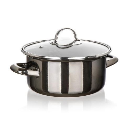 hrnec + skl.poklice pr.20cm 2l METALLIC Black