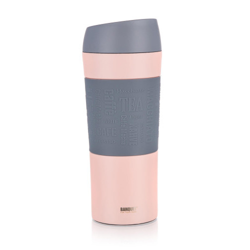 termohrnek 400ml MATTY nerez/silikon RŮŽ