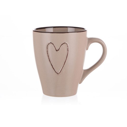 hrnek 310ml HEART BÉŽ keramický