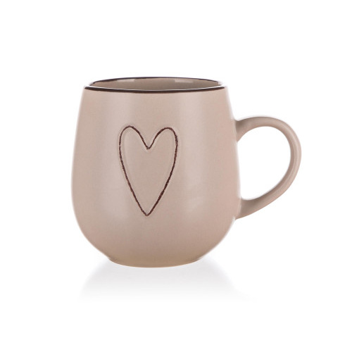 hrnek 500ml HEART BÉŽ keramický