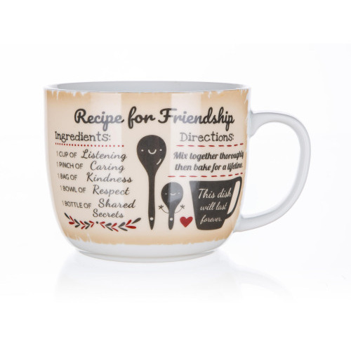 hrnek 730ml polévkový RECIPE FOR FRIENDSHIP keramický