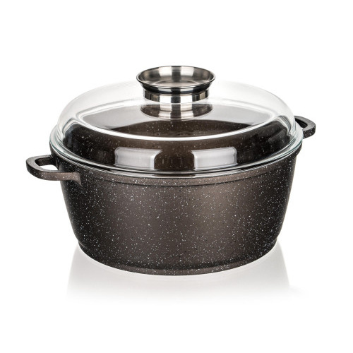 hrnec 28x12,5cm nepřiln.povrch PREMIUM Dark Brown se skl.poklicí,aroma knob