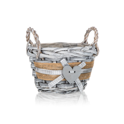 košík GRIS kulatý 14x10cm s uchy proutěný