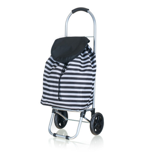 taška nákupní 30l, nosnost 25kg, PRUHY BÍ/ČER