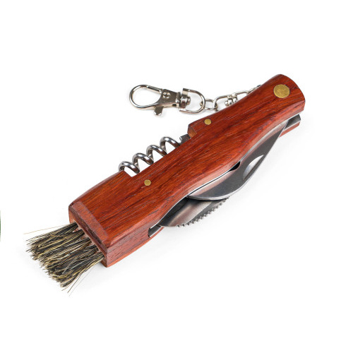 nůž na houby AKCENT 7cm, se štětečkem, dřev.rukojeť
