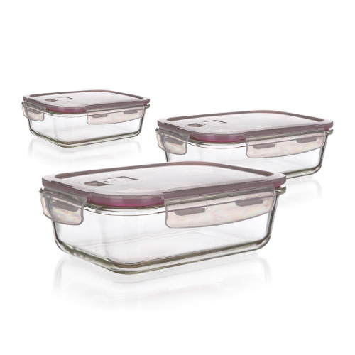 dóza LORA obdél. sada 3díl.(0,55, 0,95, 1,45l) skl.+PP víčko TRA/BORDO