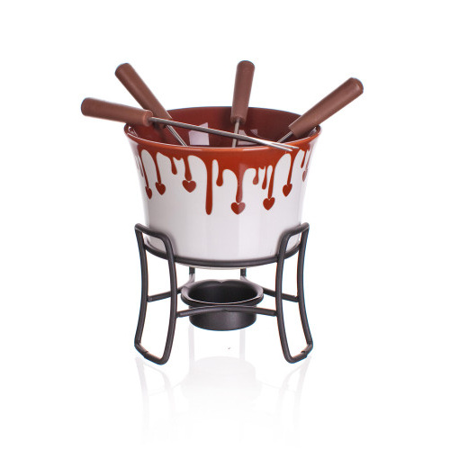 fondue na čokoládu CHOCO DARK sada 6díl. keramická