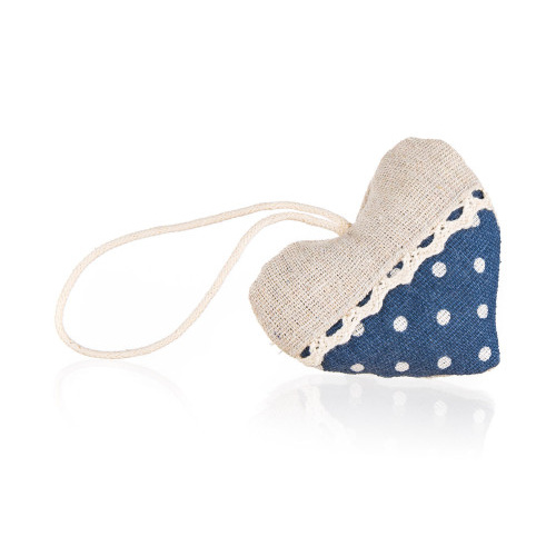 dekorace SRDCE 8x7cm bavlna MO s putníky