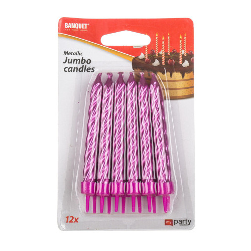 svíčka narozeninová JUMBO (12ks) mix barev MY PARTY