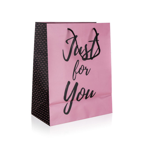 taška dárková 26x32x13cm (L) JUST FOR YOU PINK