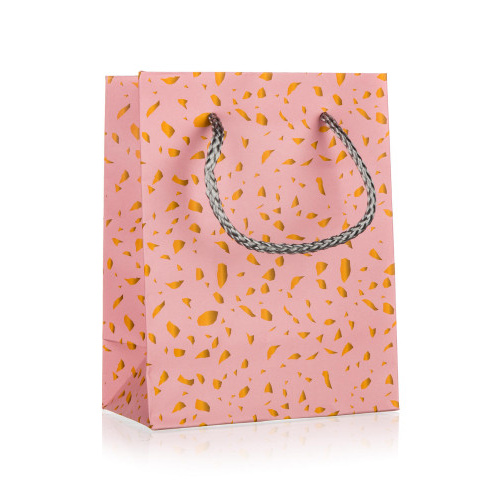 taška dárková 11x14x6cm (S) ZLA/RŮŽ