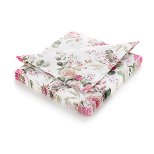 ubrousky 33x33cm PINK ROSE 3vrstvé (20ks)