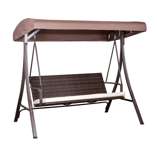 houpačka zahradní CAPRI 193x117x173cm ratanová