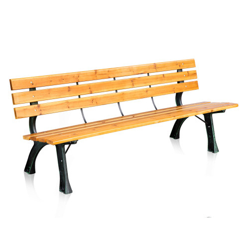 lavička zahradní GALLEN 180x60x70cm litina ČER/dřevo