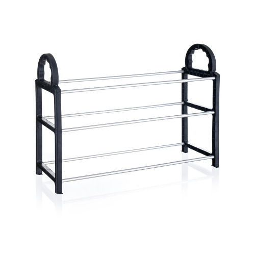 botník BOLTON 3patrový 65x17x42cm, Cr/PH ČER