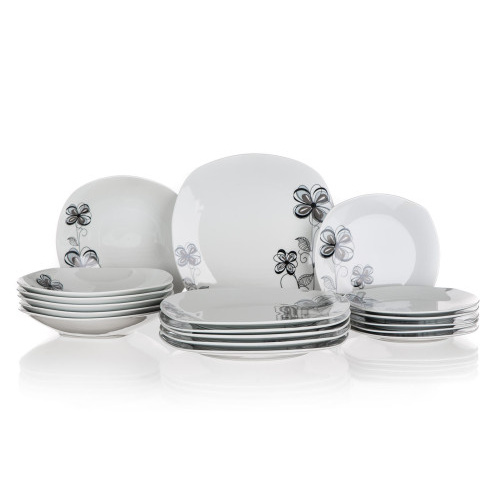 sada jídelní FLOREA square 18díl. porcelánová BÍ