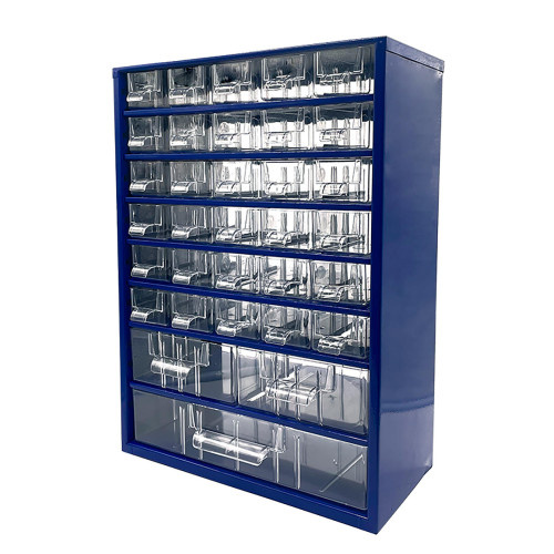 skříňka 3 velikosti 30 mal.,2 stř.,1 vel.zásuvka 30,5x46x15,5cm kov.MO