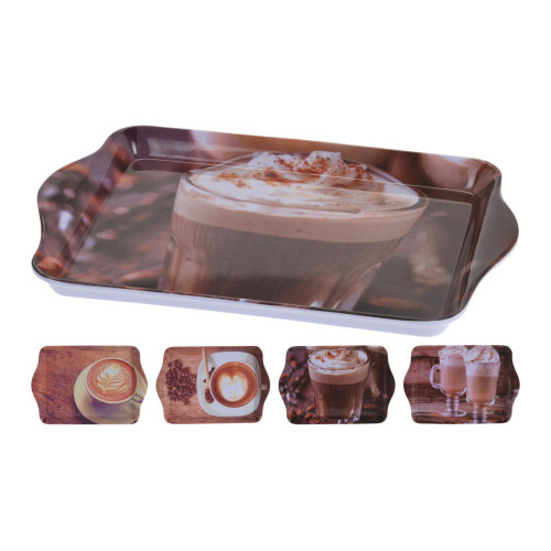 podnos 21x14,3x2cm KÁVA melamin mix dekorů