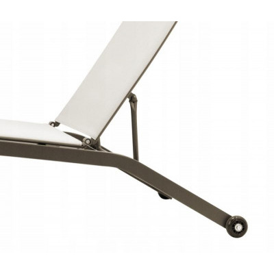 Zahradní lehátko s kolečky 195x63x90cm béžové
