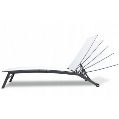 Zahradní lehátko s kolečky 195x63x90cm šedé