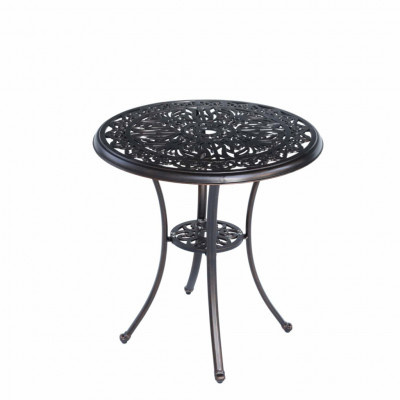 Hliníkový stůl DANBURY antická hnědá 68x70 cm, kulatý