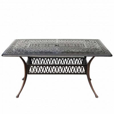 Hliníkový stůl HASTINGS 150x90x73 cm antická hnědá