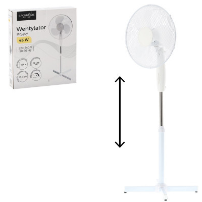 Stojanový ventilátor bílý 45W