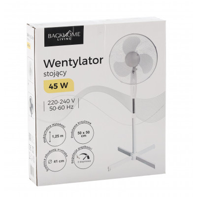 Stojanový ventilátor bílý 45W