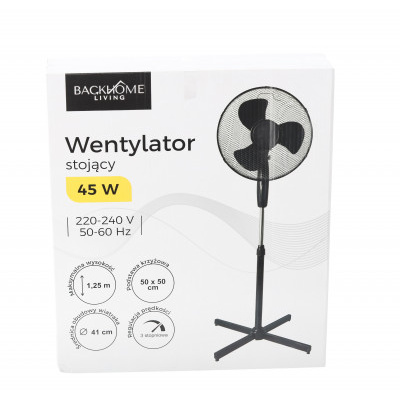 Stojanový ventilátor černý 45W