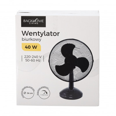 Stolní ventilátor černý 40W