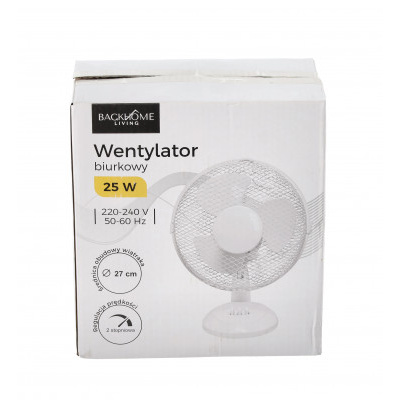 Stolní ventilátor bílý 25W
