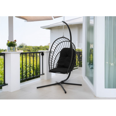 Skládací závěsné křeslo ERIS černé