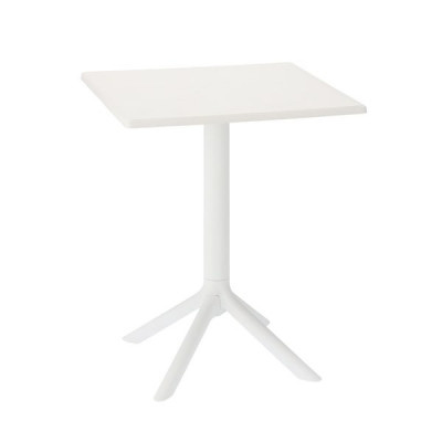 Zahradní čtvercový stůl 60x60x77,5 cm, bílý