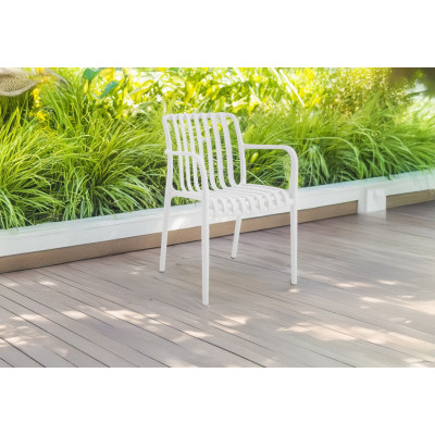 Zahradní židle 45,5x57x45/81 cm, bílá, nosnost 110 kg