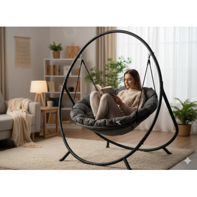 Závěsné křeslo PATIO tmavě šedý 115,5 × 140 × 167,5 cm