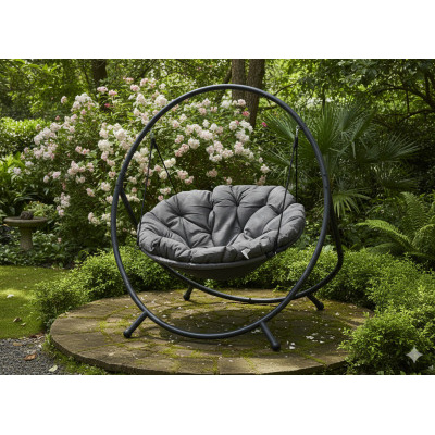 Závěsné křeslo PATIO tmavě šedý 115,5 × 140 × 167,5 cm