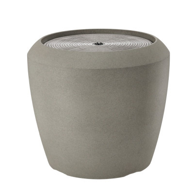 Plastová zahradní fontána s LED, 44x44x39,5 cm, šedá