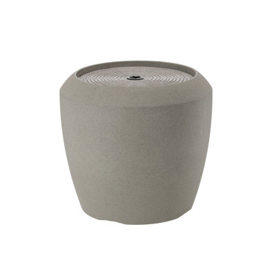 Plastová zahradní fontána s LED, 33,6x33,6x30,5 cm, šedá