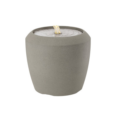 Plastová zahradní fontána s LED, 33,6x33,6x30,5 cm, šedá