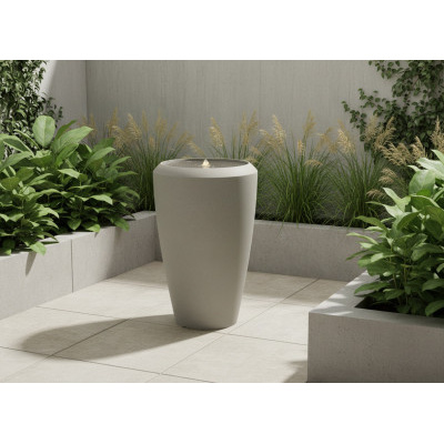 Plastová zahradní fontána s LED, 44,5x44,5x70 cm, šedá