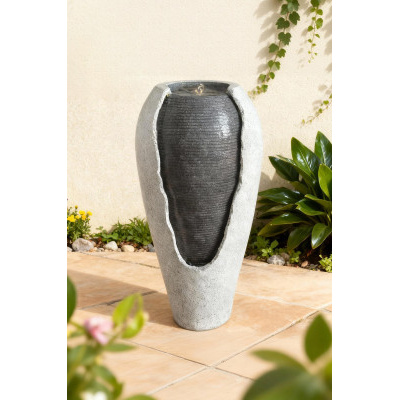 Zahradní fontána váza 36x38x76 cm s LED