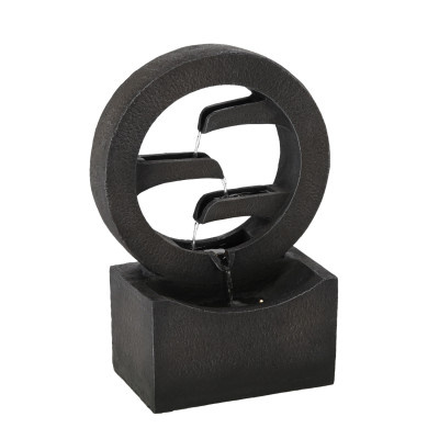 Zahradní fontána prsten 34x16x47,8 cm s LED
