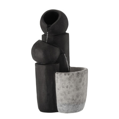 Třípatrová zahradní fontána 25x25x53 cm s LED