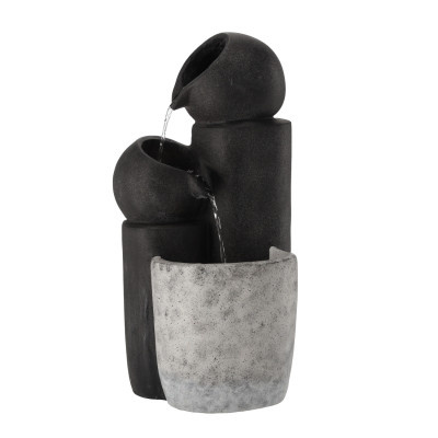 Třípatrová zahradní fontána 25x25x53 cm s LED