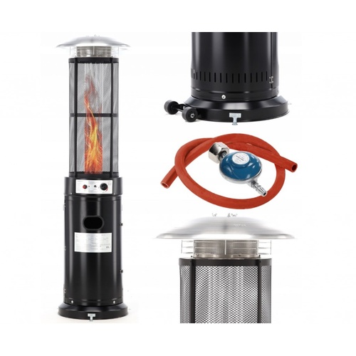 ALDOTRADE Terasový plynový ohřívač oválný černý