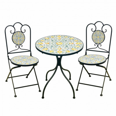 Zahradní nábytek Mozaika LEMONIA, stůl + 2 židle 