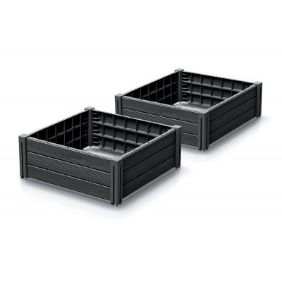 Vyvýšený záhon 2 ks BASE PLANT 61,8 cm - antracit