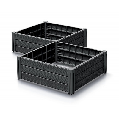 Vyvýšený záhon 2 ks BASE PLANT 75,6 cm - antracit